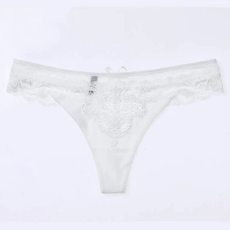 Sexy Women's Thongs Temptation Soft Underwear Lace Hollow Out Transparent Seamless Panties Ladies Female Mid Waist lingerie