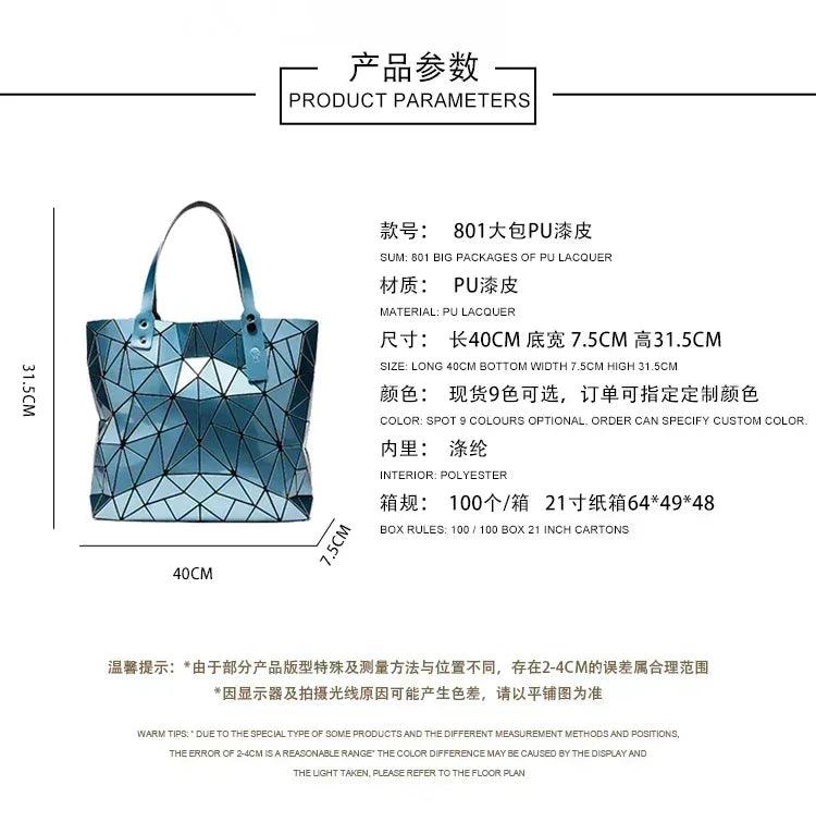 New luxury handbags women bags designer beach large tote hologram shoulder bag sac a main geometric bag bolsa feminina