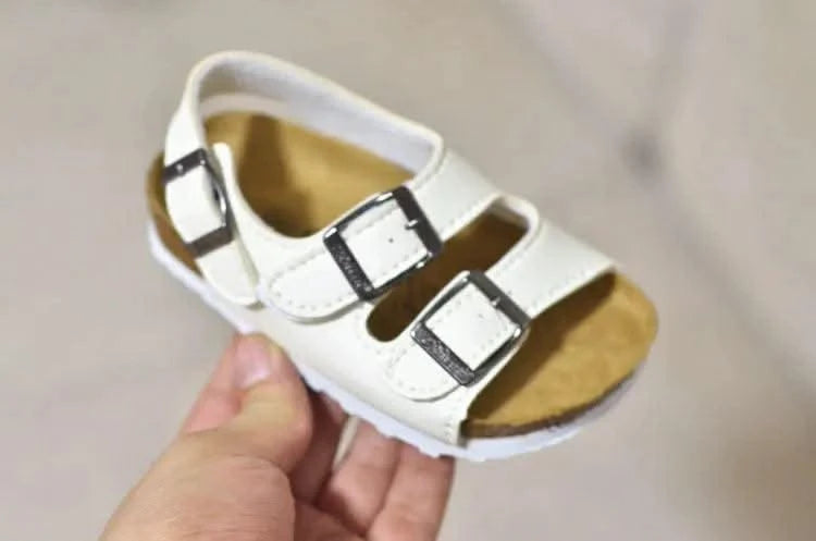 Comfortable leather Breathable Buckle Strap Flat Sandals Girls And Boys | Footwear For Children | Summer