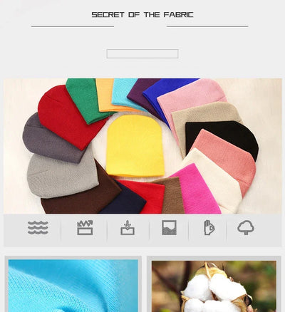 Solid Beanies Hat for Kids Baby Girls Boys Autumn Winter Caps Warm Soft Candy Knitted Bonnet Hats Skullies Toddler Children Cap