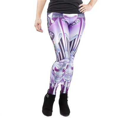 Women Leggings ROBOT Comic Cartoon Printed
