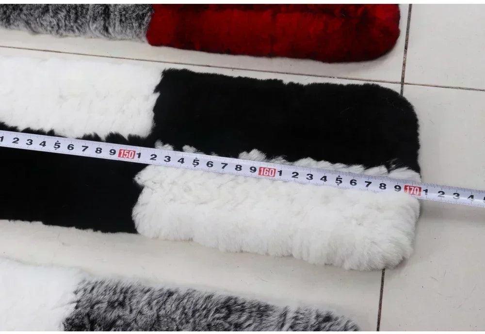 100% natural rabbit fur scarves long style women winter