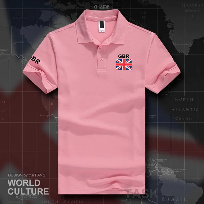 UK United Kingdom of Great Britain polo shirts men short sleeve white brands printed for country 2017 cotton nation team flag