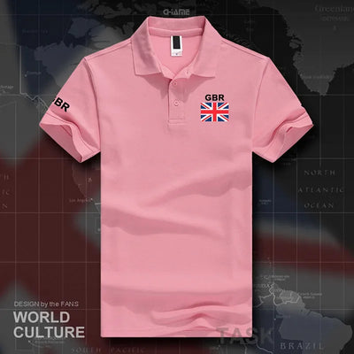 UK United Kingdom of Great Britain polo shirts men short sleeve white brands printed for country 2017 cotton nation team flag