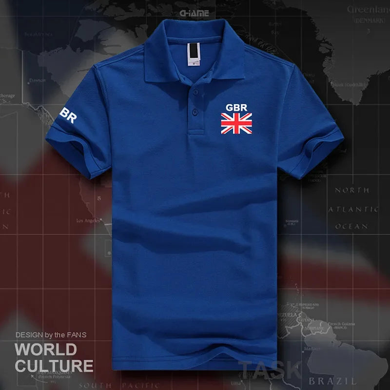 UK United Kingdom of Great Britain polo shirts men short sleeve white brands printed for country 2017 cotton nation team flag