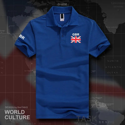 UK United Kingdom of Great Britain polo shirts men short sleeve white brands printed for country 2017 cotton nation team flag