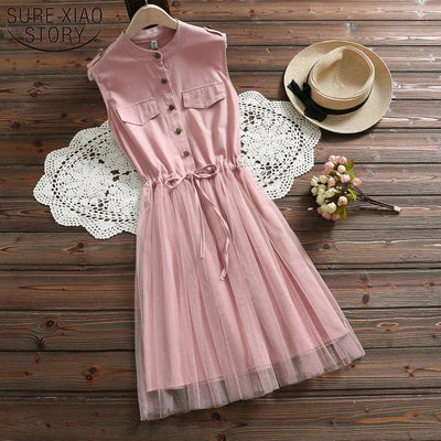 2021 Summer Striped Cotton Linen Long Dress Women Fashion Loose Vestidos Vintage V-neck Half Sleeve Dress for Women Loose