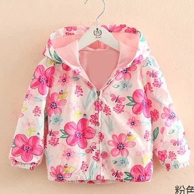 2021 Spring Autumn Girls Windbreaker Coat Jackets Baby Kids Flower Embroidery Hooded Outwear For Baby Kids Coats Jacket Clothing