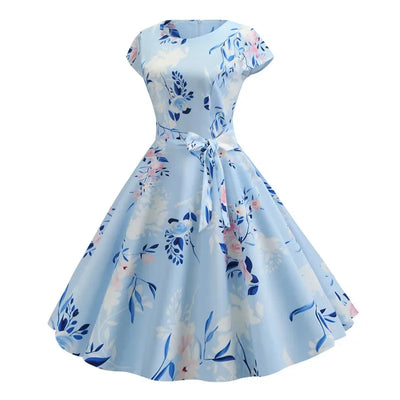 Women Summer Dresses Robe Vintage 50s 60s Big Swing Party Rockabilly Dress White Polka Dot Vestidos