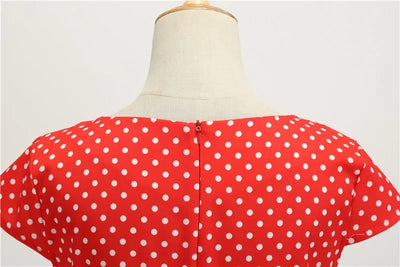 Women Summer Dresses Robe Vintage 50s 60s Big Swing Party Rockabilly Dress White Polka Dot Vestidos