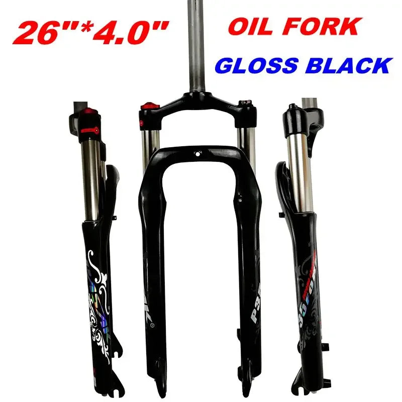 Snow MTB Moutain 26inch Bike Fork Fat bicycle Fork Air Gas Locking Suspension Forks Magnesium Aluminium Alloy For 4.0"Tire 135mm