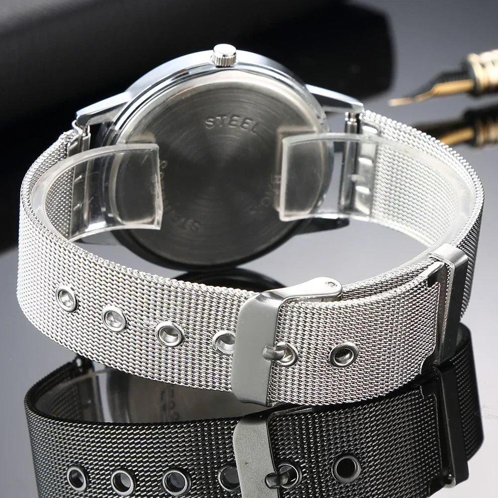 Luxury women watches 2025 new stylish silver minimalist business ladies quartz watch breathable leather steel clock