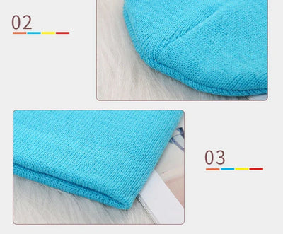 Solid Beanies Hat for Kids Baby Girls Boys Autumn Winter Caps Warm Soft Candy Knitted Bonnet Hats Skullies Toddler Children Cap