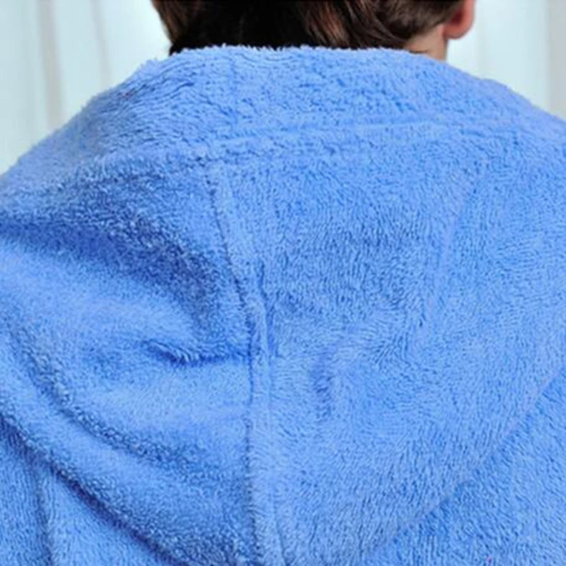 Hooded Bathrobe Men 100% Cotton Long Terry Towel Big and Tall Towel Bathrobe Male Terry Cloth Bath Robe Sleeping Dressing Gown