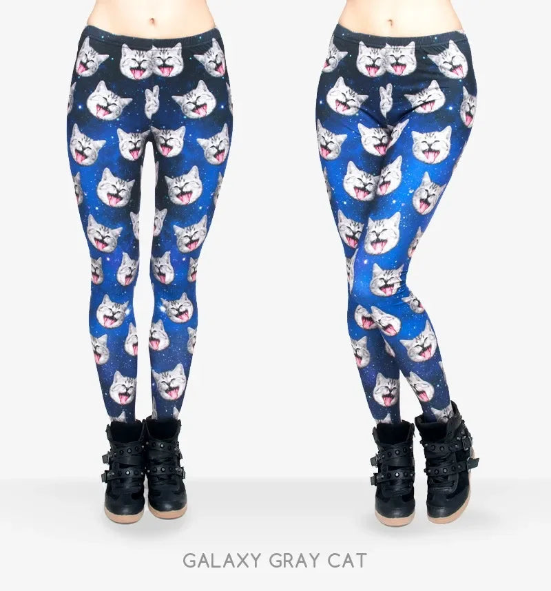 3D Printed Fashion Women Leggings Space Galaxy