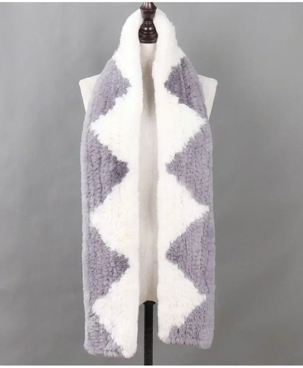 100% natural rabbit fur scarves long style women winter