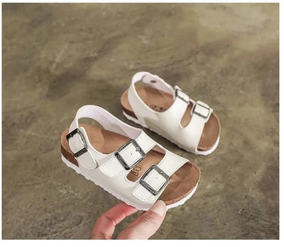 Comfortable leather Breathable Buckle Strap Flat Sandals Girls And Boys | Footwear For Children | Summer
