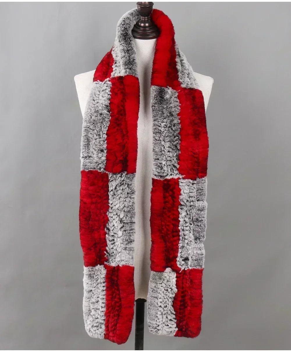 100% natural rabbit fur scarves long style women winter