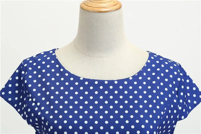 Women Summer Dresses Robe Vintage 50s 60s Big Swing Party Rockabilly Dress White Polka Dot Vestidos