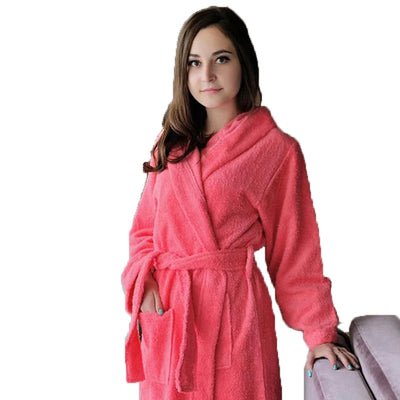 Hooded Bathrobe Men 100% Cotton Long Terry Towel Big and Tall Towel Bathrobe Male Terry Cloth Bath Robe Sleeping Dressing Gown