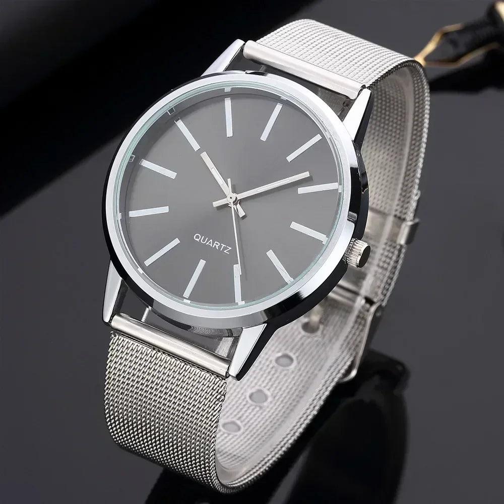 Luxury women watches 2025 new stylish silver minimalist business ladies quartz watch breathable leather steel clock