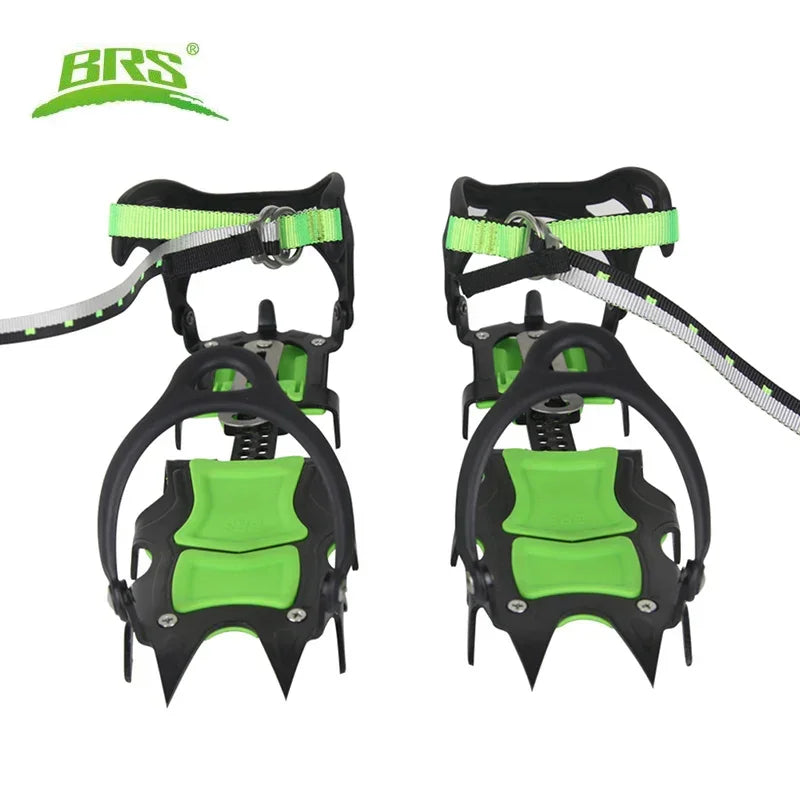 BRS 14 Teeth Claws Crampons Shoes Ice Crampons Snow Non slip Cover Ice Gripper Manganese Steel Outdoor Ski Ice Climbing