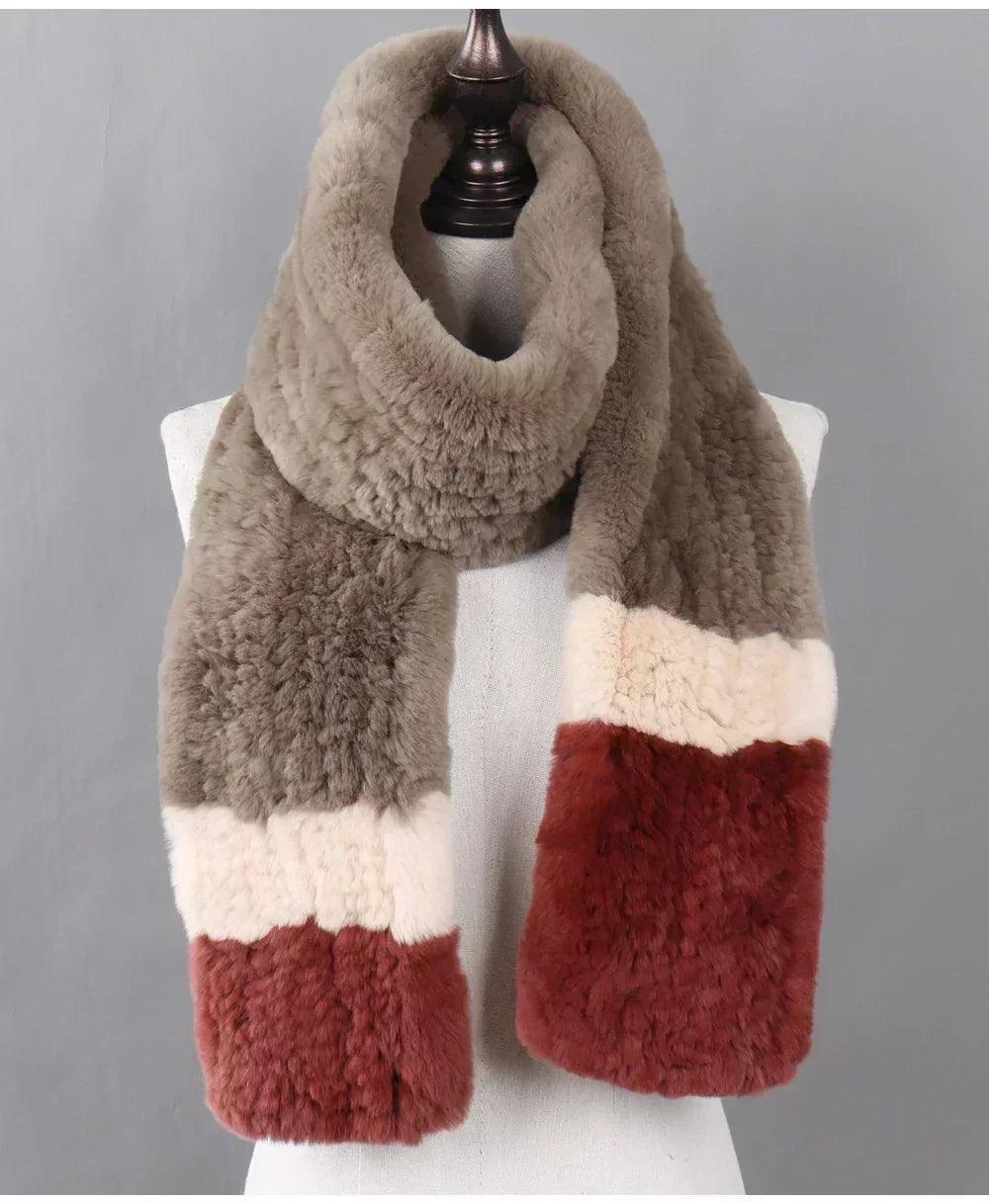 100% natural rabbit fur scarves long style women winter