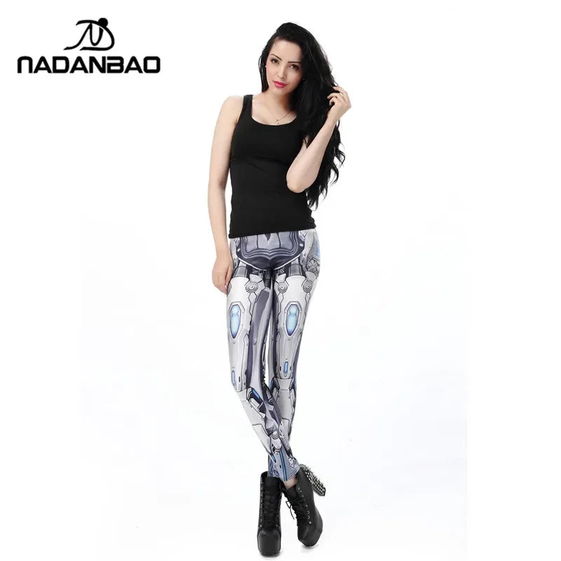 Women Leggings ROBOT Comic Cartoon Printed
