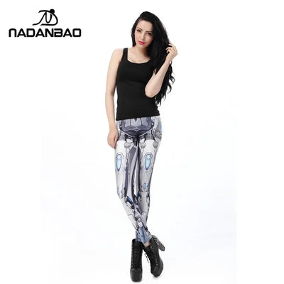 Women Leggings ROBOT Comic Cartoon Printed