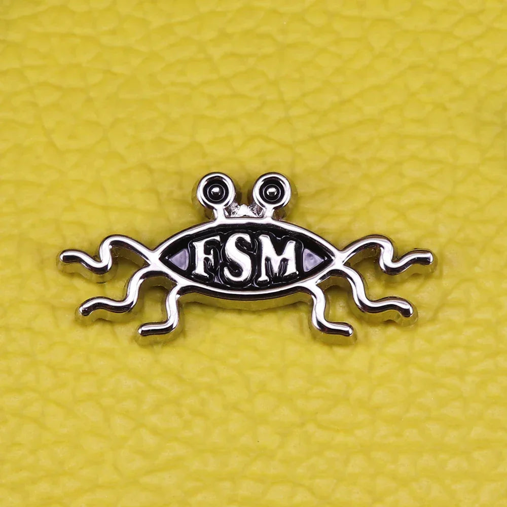 Flying Spaghetti  enamel pin FSM brooch Pastafarian god badge funny Atheist pins religious thought brooches food jewelry