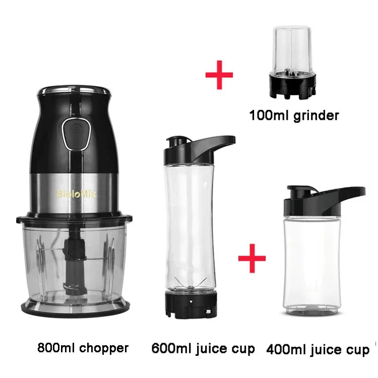 High Speed Multi Function 500W Food Processor Meat Grinder Portable Personal Mini Blender Mixer Juicer Dry Grinder 800ml Chopper