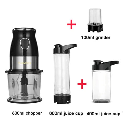 High Speed Multi Function 500W Food Processor Meat Grinder Portable Personal Mini Blender Mixer Juicer Dry Grinder 800ml Chopper