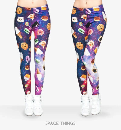 3D Printed Fashion Women Leggings Space Galaxy