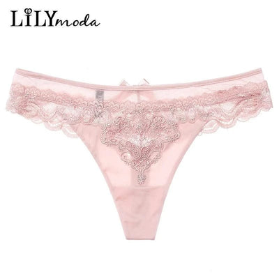 Sexy Women's Thongs Temptation Soft Underwear Lace Hollow Out Transparent Seamless Panties Ladies Female Mid Waist lingerie