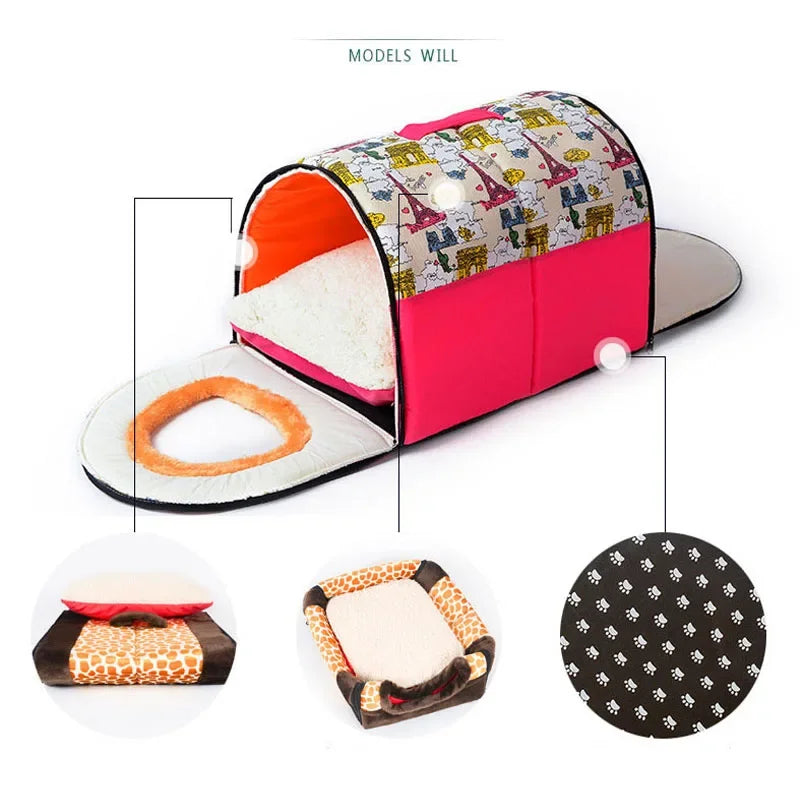 Sofa For Dog Bed Cat Puppy Rabbit Pet Foldable Warm Soft Warm Pet Kennel Sofa Sleeping Bag House Puppy Cave Bed