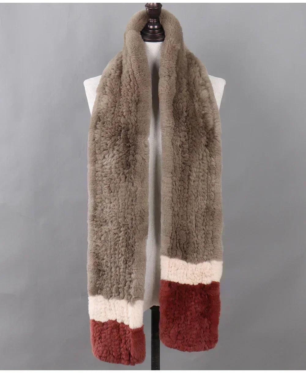 100% natural rabbit fur scarves long style women winter