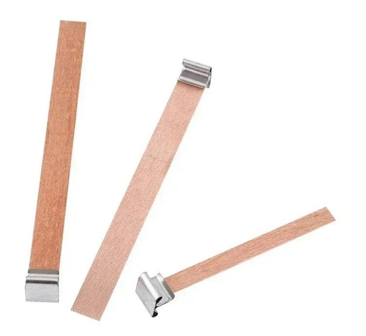 30pcs wooden candle wicks making set with clip base naturally smokeless wood core for diy jar tools
