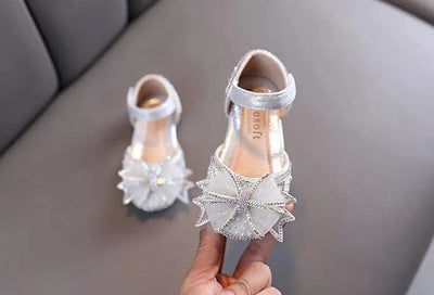 Children's  Comfortable  Princess Shoes | Kids Flat Shoes With Glittery Bow | Little Girl's Spring/Summer Fashion Sandals