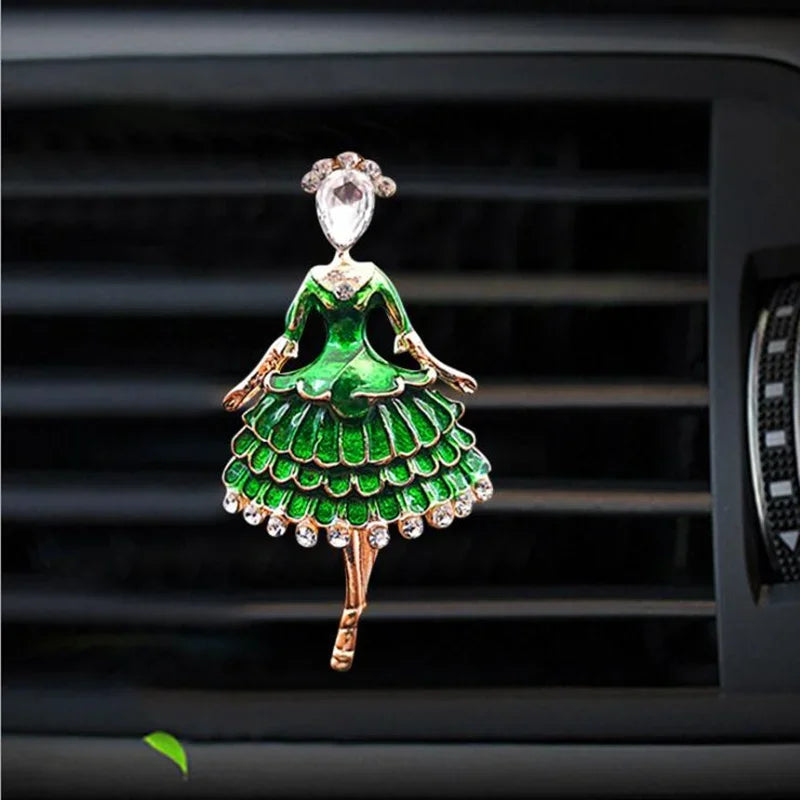 Car Aroma Diffuser Fragrance For Car Flavoring Air Fresheners Auto Perfume Car Smell Vent Clip Ballet Bling Car Accessory Girls