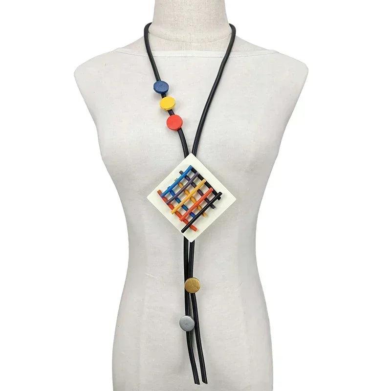 Ukebay new pendant necklace women handmade jewelry rubber necklaces long clothes chain statement accessories luxury