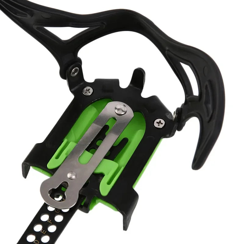 BRS Crampons Mountaineering Short Ice Teeth Crampons Winter Snowfield Anti-slip Ice Gripper Climbing Cleats Green BRS-S1B