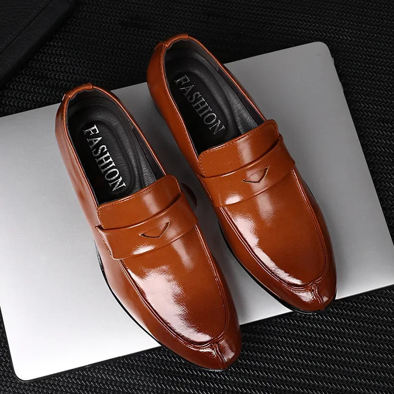 Handmade Leather Men Dress Shoes Fashion Party And Wedding Men'S Loafers Casual Shoes Men Driving Shoes