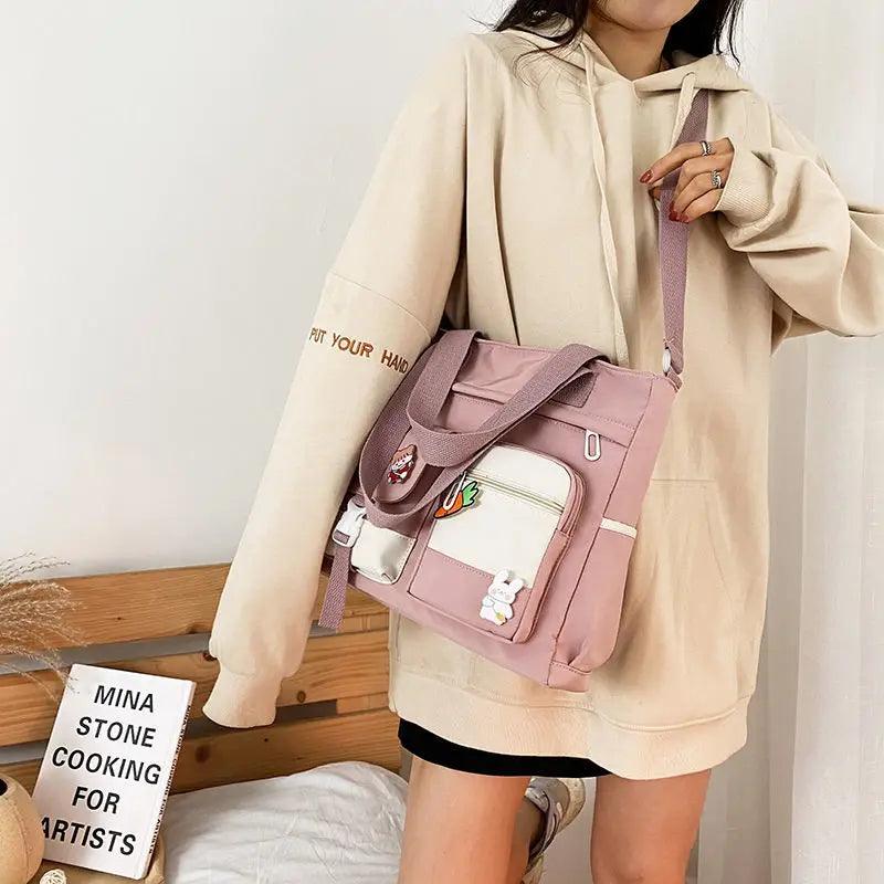 New designer school handbag messeng bag for youth teen girls tote shoulder large capacity nylon women crossbody satchels