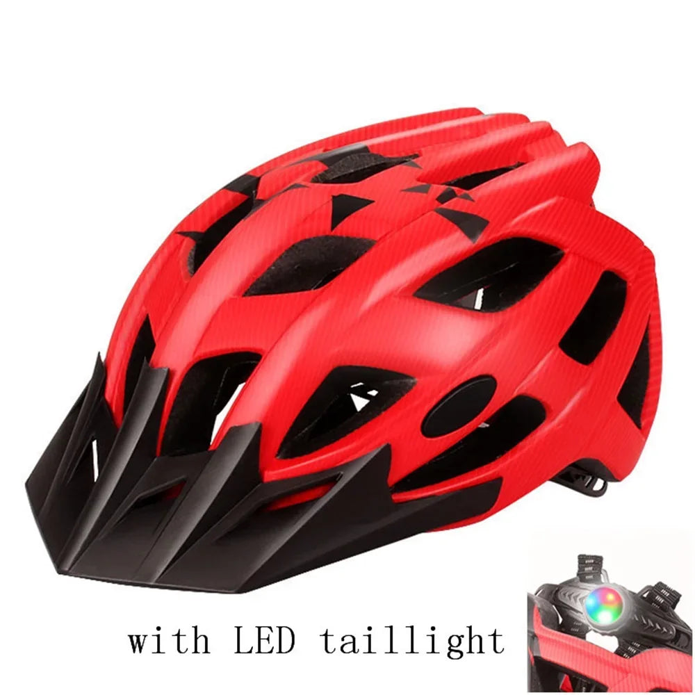 NEW Ultralight Bicycles Helmets Men Mountain Bike Helmet Integ-mold MTB Helmet With led Warning light Cycling Safely Cascos
