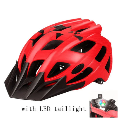 NEW Ultralight Bicycles Helmets Men Mountain Bike Helmet Integ-mold MTB Helmet With led Warning light Cycling Safely Cascos