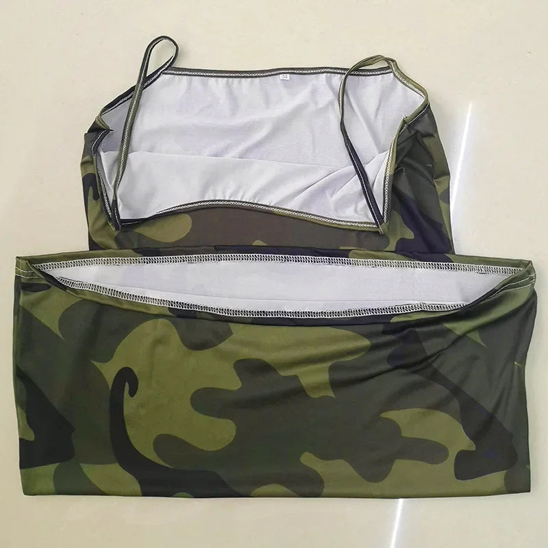 Dress Women Summer Dresses Floral Camouflage Printed Sling Sexy Package Hip Printing Sling Dresses Casual Vestidos ZCBKqz13