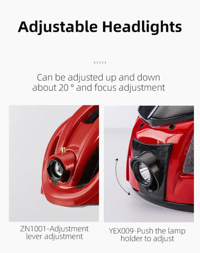 ROCKBROS Bicycle Helmets Ultralight Cycling Helmet Mountain Road Bike Helmet With Glowing Headlight Warning Light Safety Cap