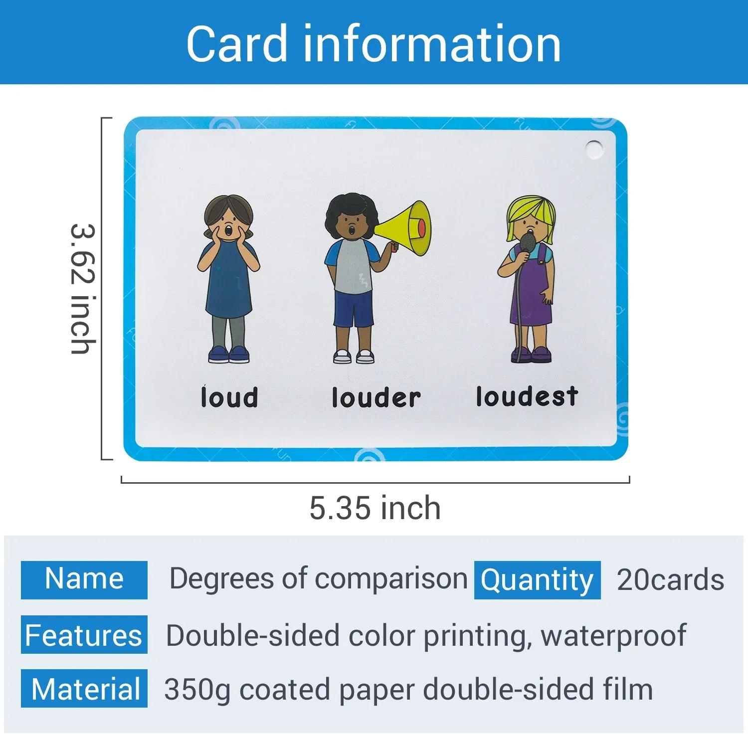24 groups/set verb tense flash card leaning english word picture cards educational toys for children games classroom