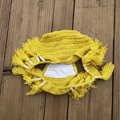 Handmade Crochet Bikini Set Laca Lita and Tassels Bead Women Swimwear Swimsuit