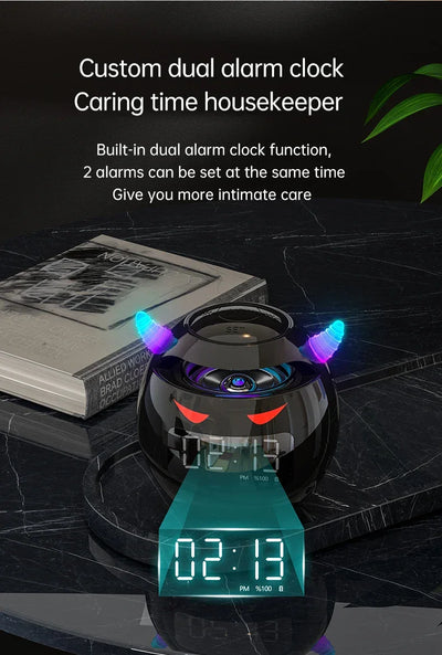 Bluetooth Speaker audio with LED Digital Alarm Clock Music Player Wireless Ball Shape Clock Speaker Mini  Speaker Alarm clock